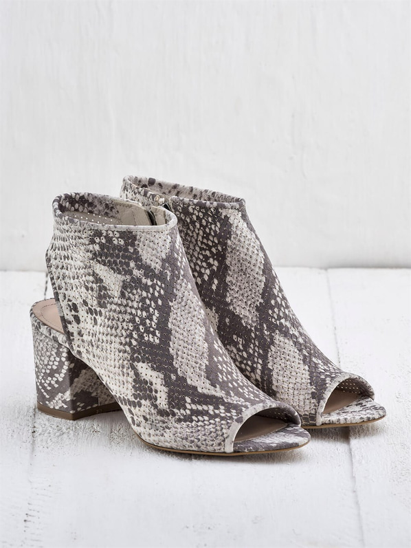 Bej deri kalın topuklu kadın sandalet - Elle Shoes