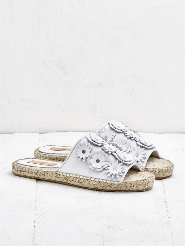 Beyaz kadın terlik - Elle Shoes