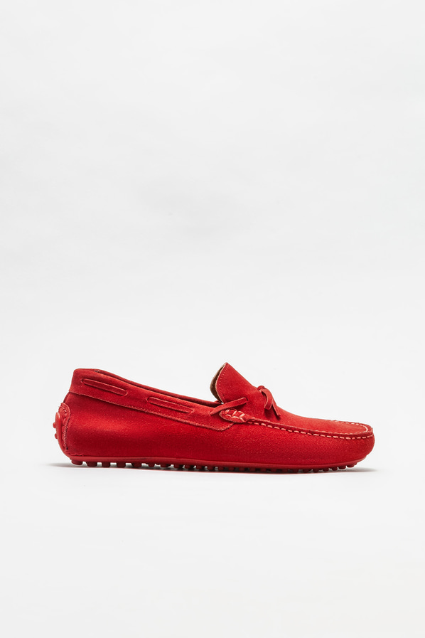 Kırmızı deri erkek loafer, günlük kullanım için - Elle Shoes