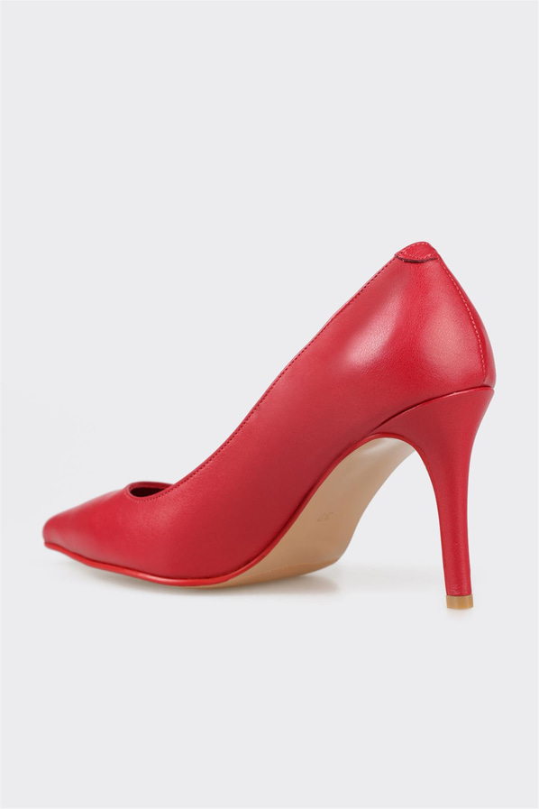 Kırmızı deri kadın stiletto - Elle Shoes