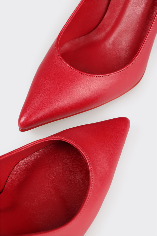 Kırmızı deri kadın stiletto - Elle Shoes