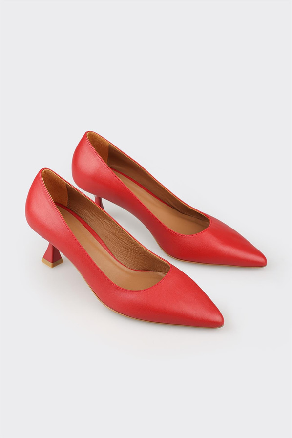 Kırmızı Deri Kadın Stiletto