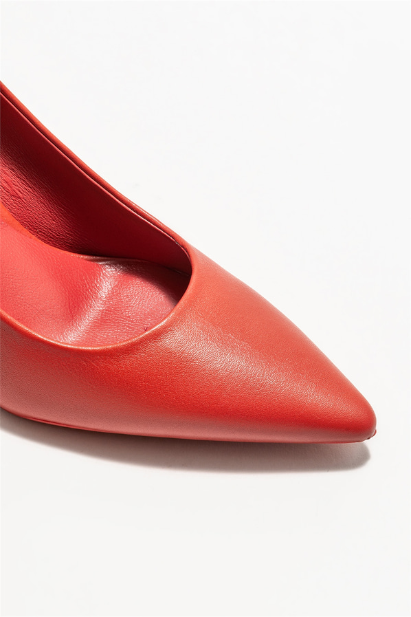 Kırmızı deri kadın stiletto - Elle Shoes