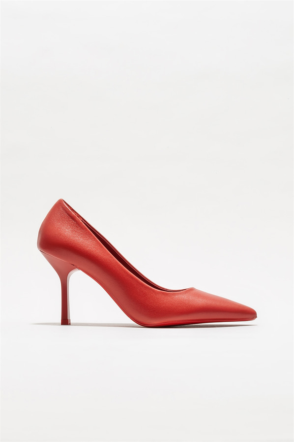 Kırmızı deri kadın stiletto - Elle Shoes