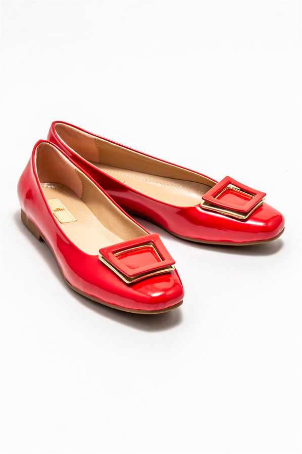 Kırmızı kadın babet - Elle Shoes