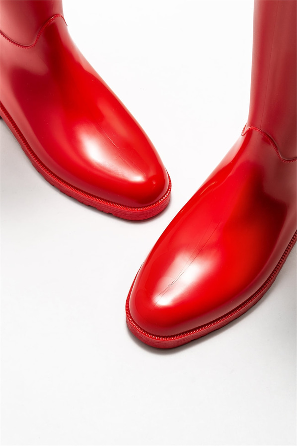 Kırmızı düz kadın çizme - Elle Shoes