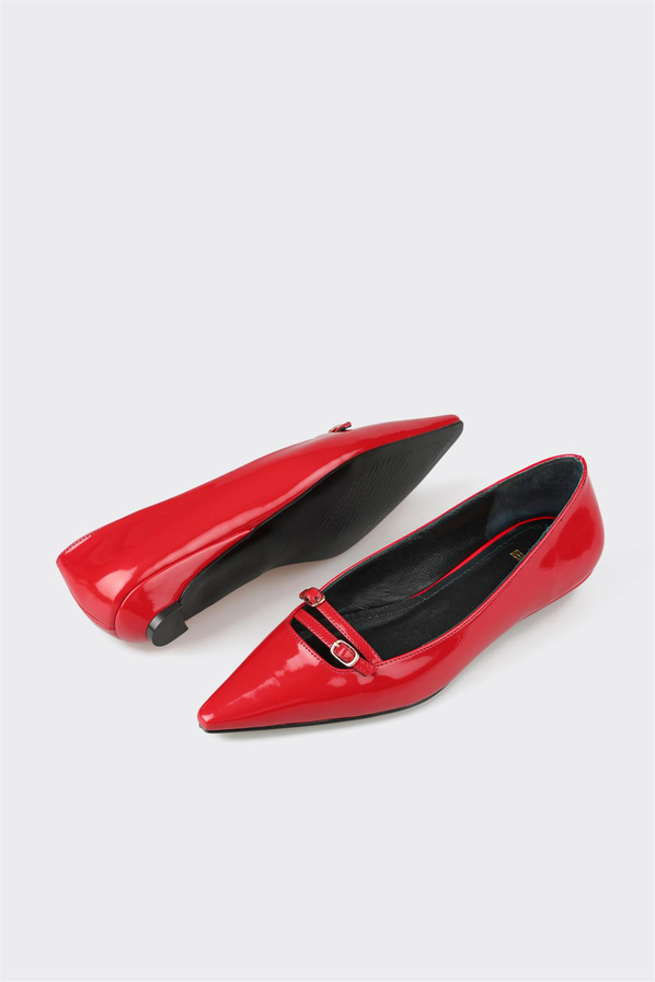 Kırmızı kadın babet, günlük kullanım için - Elle Shoes