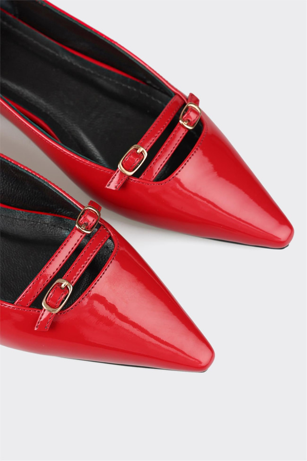 Kırmızı kadın babet, günlük kullanım için - Elle Shoes