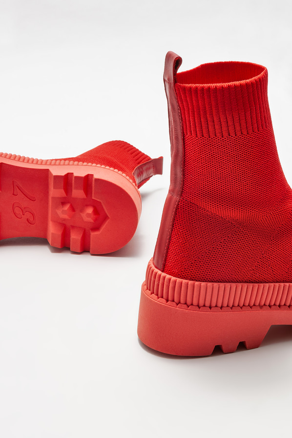Kırmızı kadın bot, günlük kullanım için - Elle Shoes
