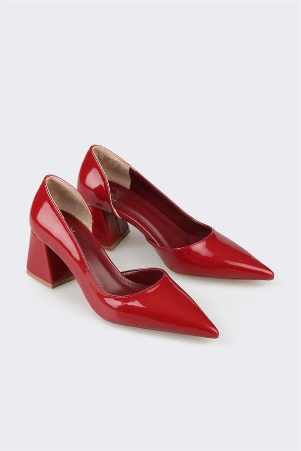 Kırmızı kadın topuklu ayakkabı - Elle Shoes