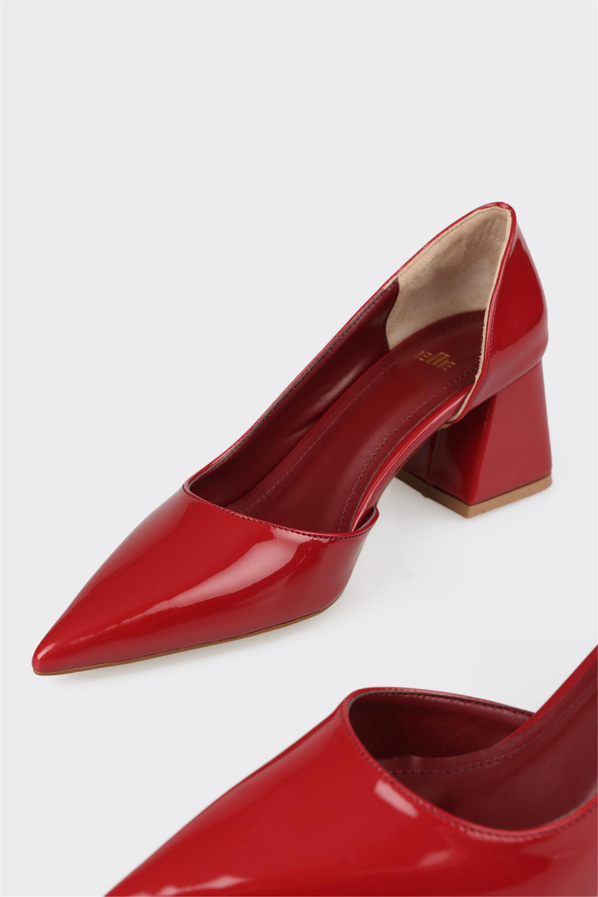 Kırmızı kadın topuklu ayakkabı - Elle Shoes