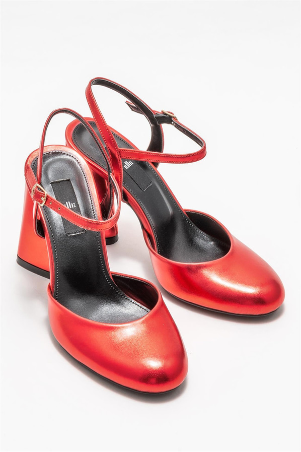 Kırmızı topuklu kadın ayakkabı - Elle Shoes