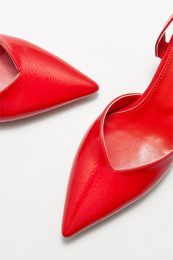 Kırmızı topuklu kadın ayakkabı - Elle Shoes