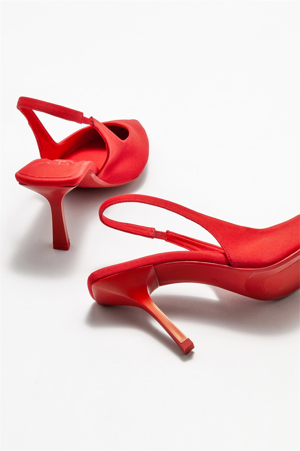 Kırmızı topuklu kadın ayakkabı - Elle Shoes
