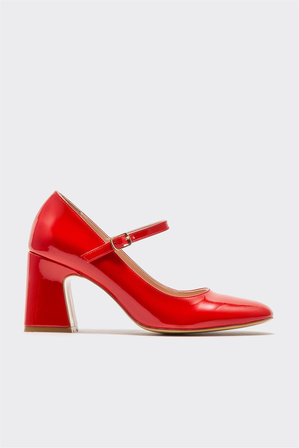 Kırmızı topuklu kadın ayakkabı - Elle Shoes