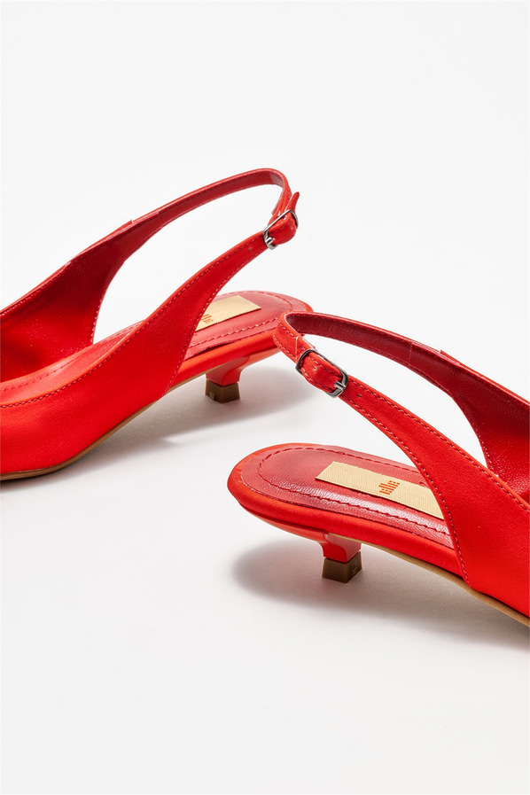 Kırmızı topuklu kadın ayakkabı - Elle Shoes