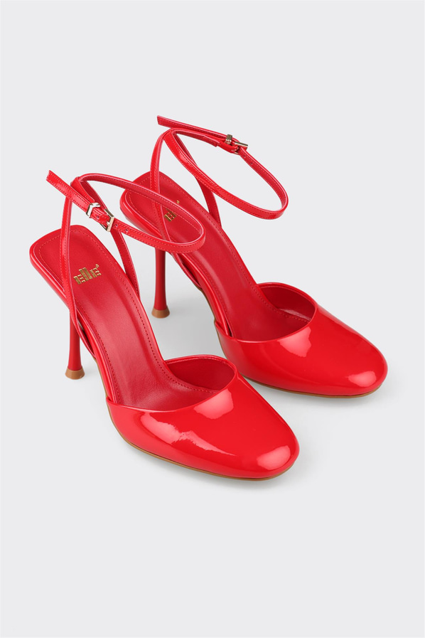 Kırmızı topuklu kadın ayakkabı - Elle Shoes