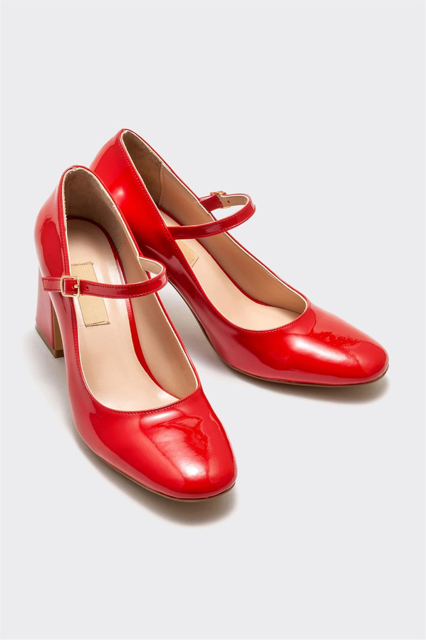 Kırmızı topuklu kadın ayakkabı - Elle Shoes