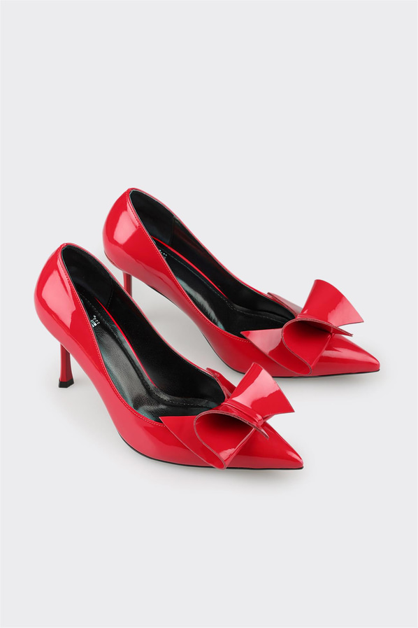 Kırmızı topuklu kadın ayakkabı - Elle Shoes