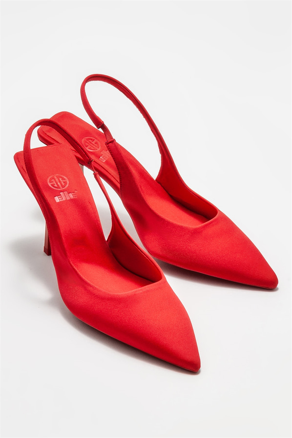 Kırmızı topuklu kadın ayakkabı - Elle Shoes