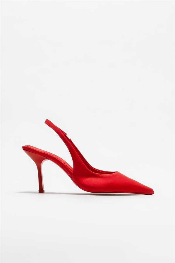 Kırmızı topuklu kadın ayakkabı - Elle Shoes