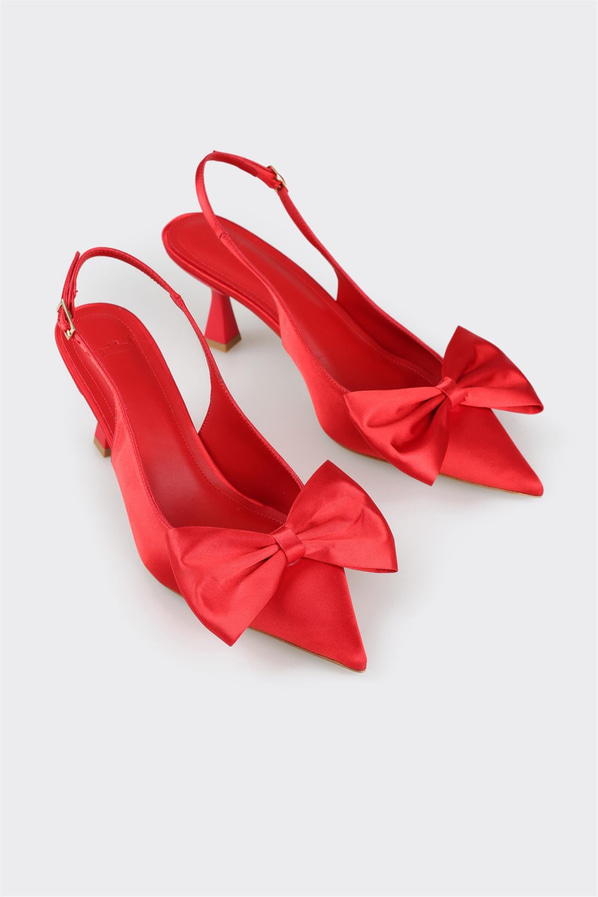 Kırmızı topuklu kadın ayakkabı - Elle Shoes