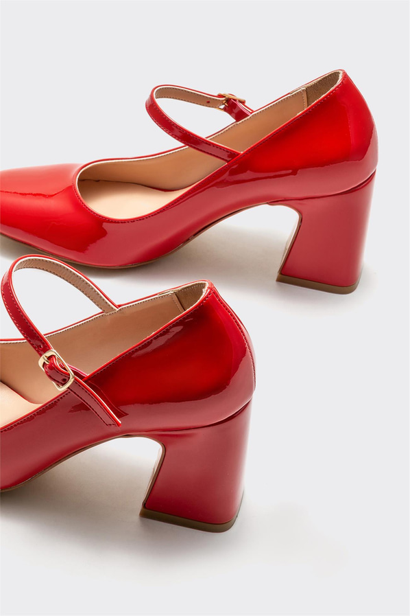Kırmızı topuklu kadın ayakkabı - Elle Shoes