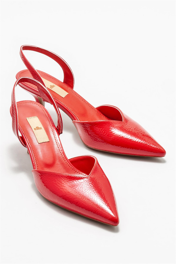 Kırmızı topuklu kadın ayakkabı - Elle Shoes