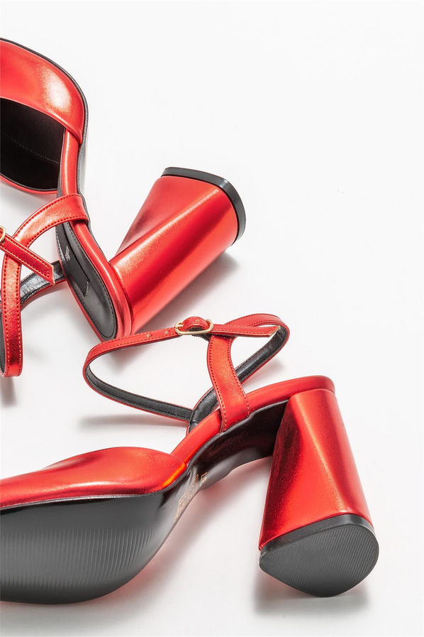 Kırmızı topuklu kadın ayakkabı - Elle Shoes