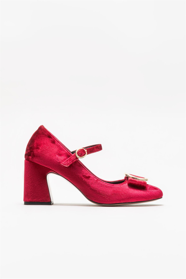 Kırmızı topuklu kadın ayakkabı - Elle Shoes