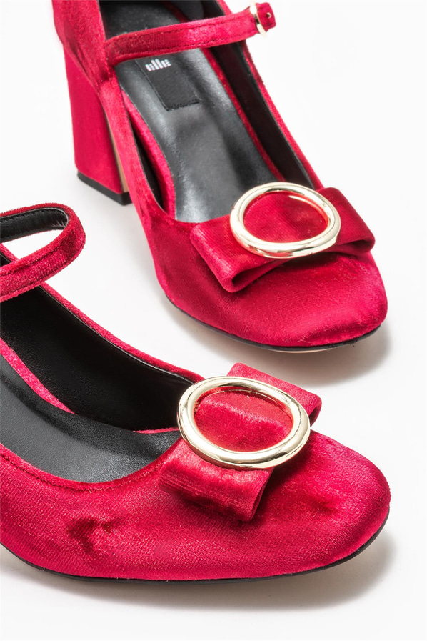 Kırmızı topuklu kadın ayakkabı - Elle Shoes
