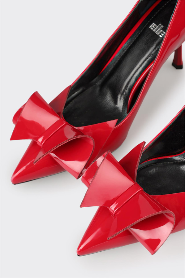 Kırmızı topuklu kadın ayakkabı - Elle Shoes