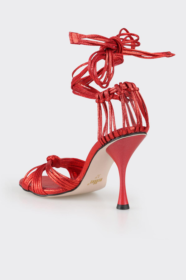 Kırmızı topuklu kadın sandalet - Elle Shoes