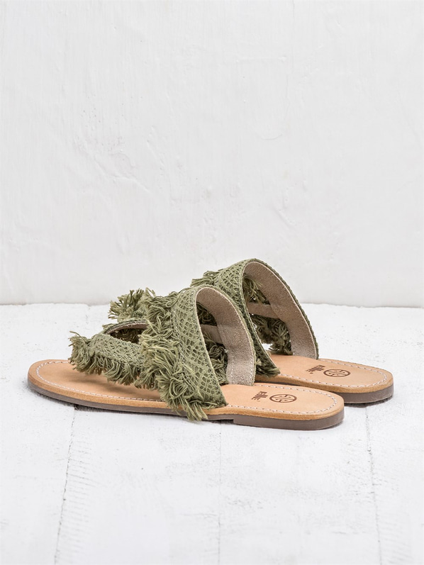 Yeşil kadın terlik - Elle Shoes