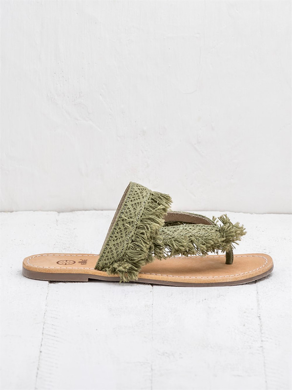 Yeşil kadın terlik - Elle Shoes