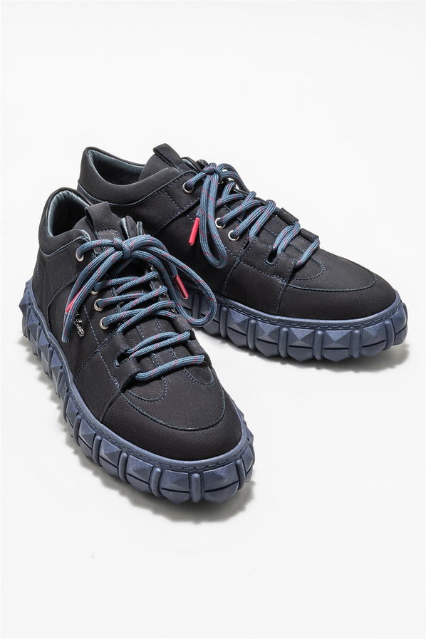 Lacivert deri erkek bot - Elle Shoes