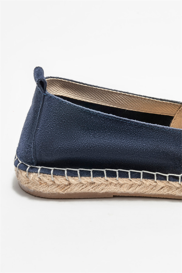 Lacivert deri erkek espadril - Elle Shoes