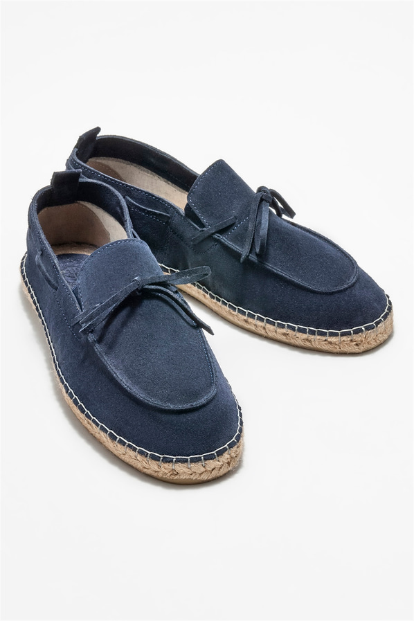 Lacivert deri erkek espadril - Elle Shoes