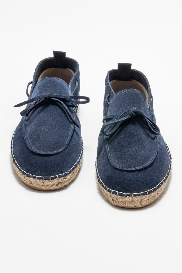 Lacivert deri erkek espadril - Elle Shoes