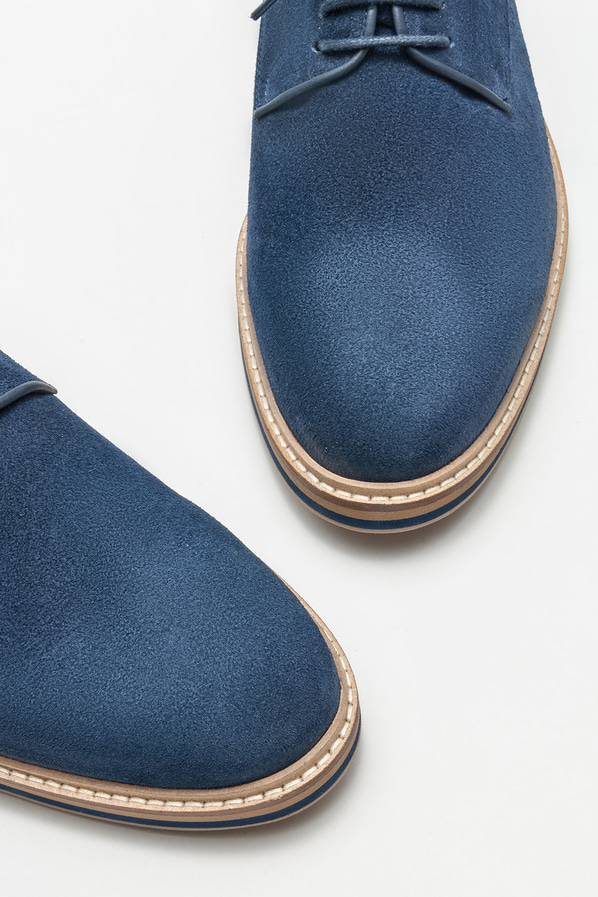 Lacivert deri erkek günlük ayakkabı, günlük kullanım için - Elle Shoes