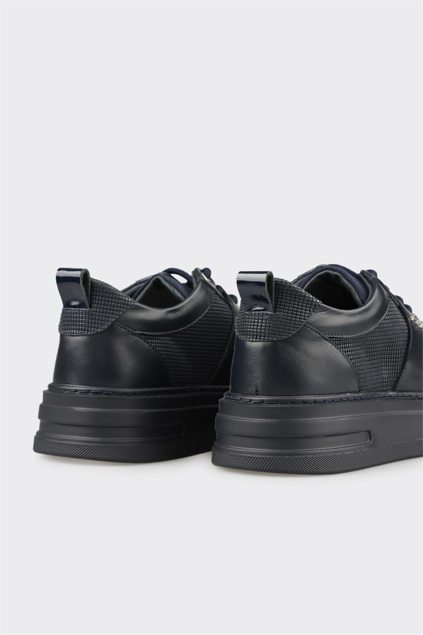 Lacivert Deri Erkek Günlük Ayakkabı