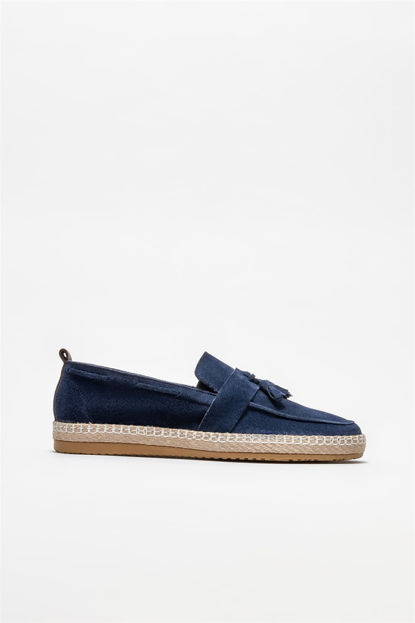 Lacivert deri erkek günlük ayakkabı, günlük kullanım için - Elle Shoes