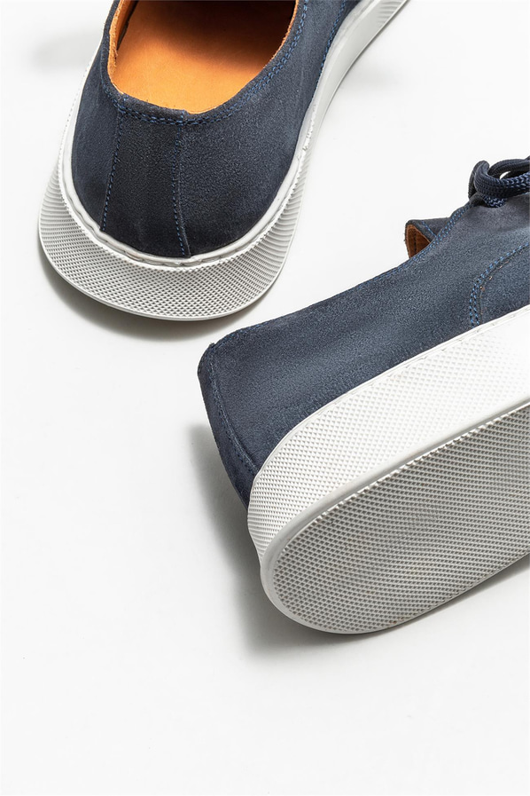 Lacivert deri erkek günlük ayakkabı, günlük kullanım için - Elle Shoes