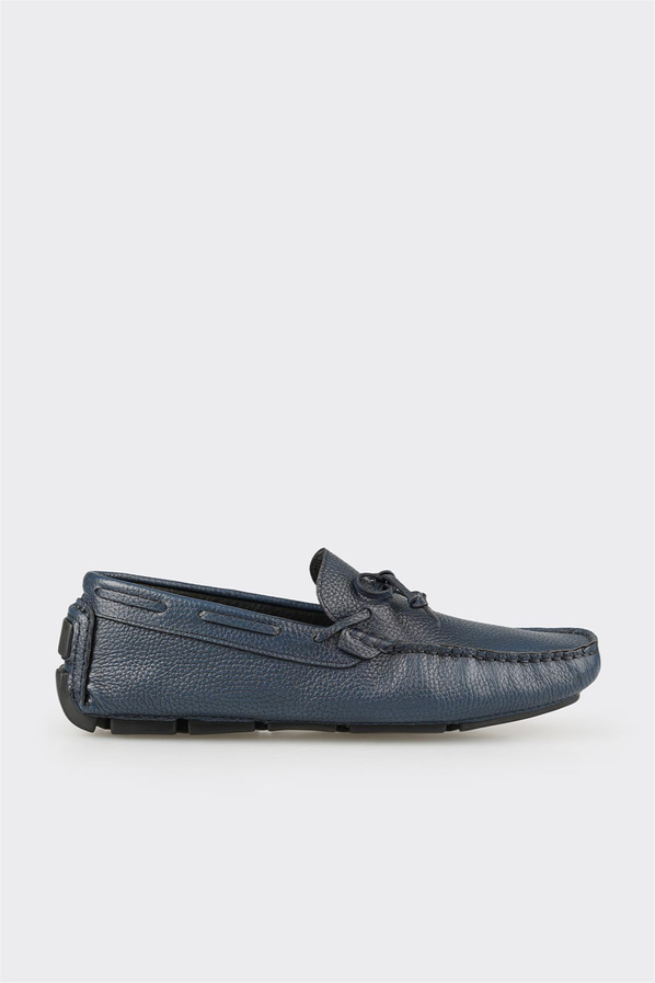 Lacivert deri erkek günlük ayakkabı, günlük kullanım için - Elle Shoes