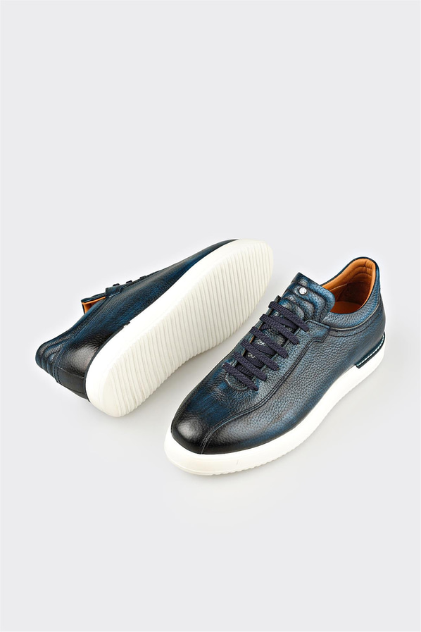 Lacivert Deri Erkek Günlük Ayakkabı