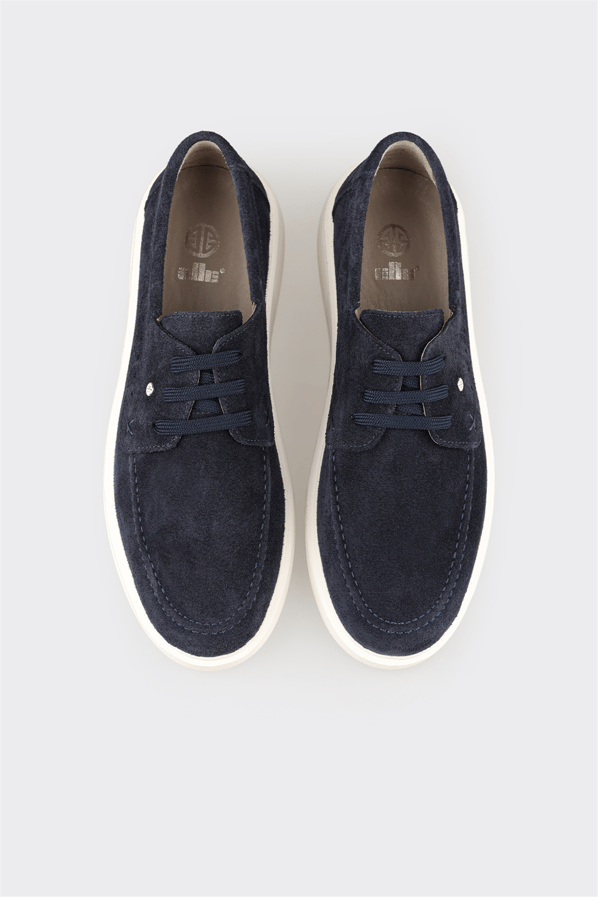 Lacivert deri erkek günlük ayakkabı, günlük kullanım için - Elle Shoes