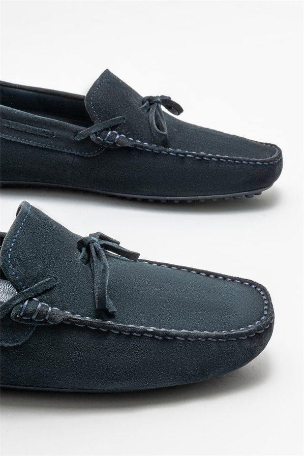 Lacivert deri erkek günlük ayakkabı, günlük kullanım için - Elle Shoes