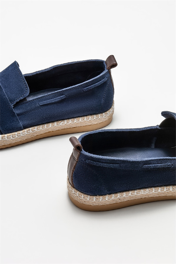 Lacivert deri erkek günlük ayakkabı, günlük kullanım için - Elle Shoes