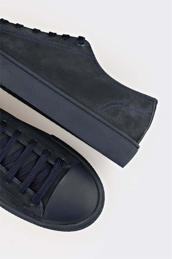 Lacivert Deri Erkek Günlük Ayakkabı