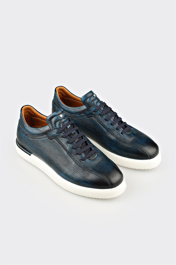 Lacivert Deri Erkek Günlük Ayakkabı